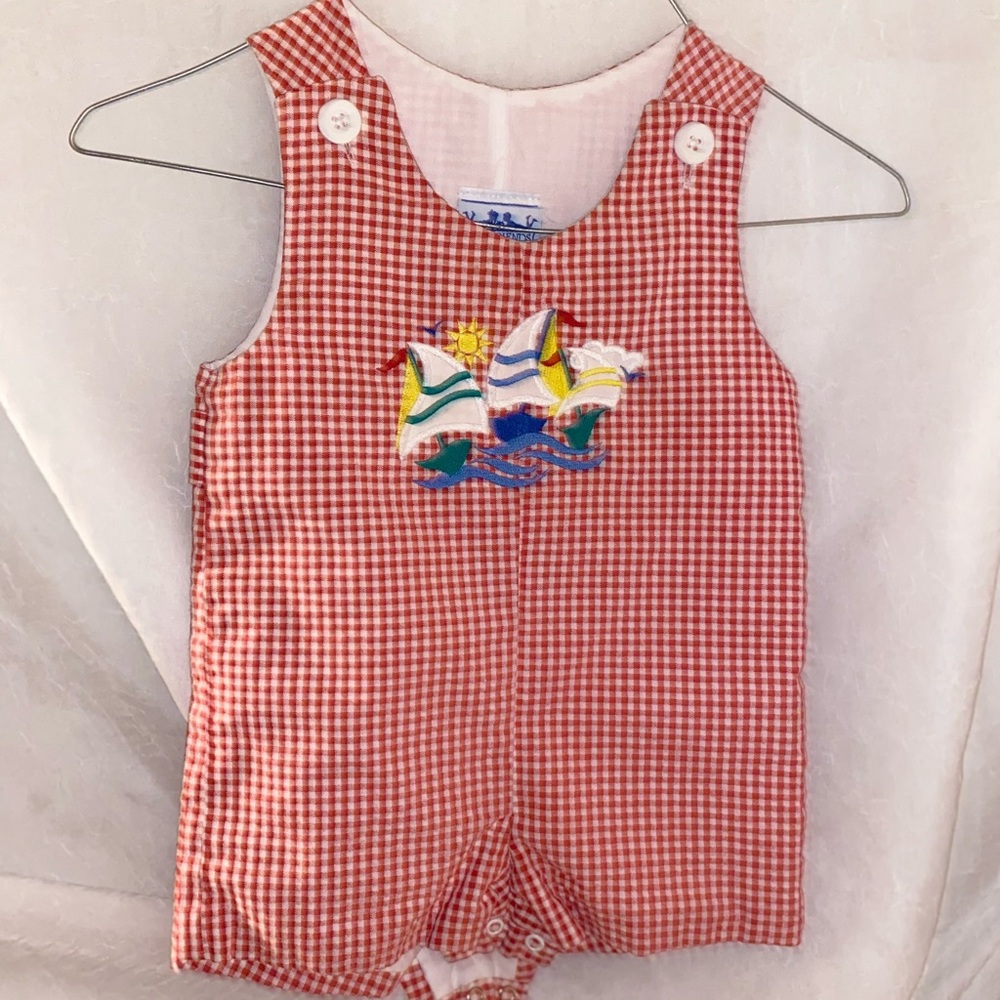 Fast Friends John John 18 mo red sail boats